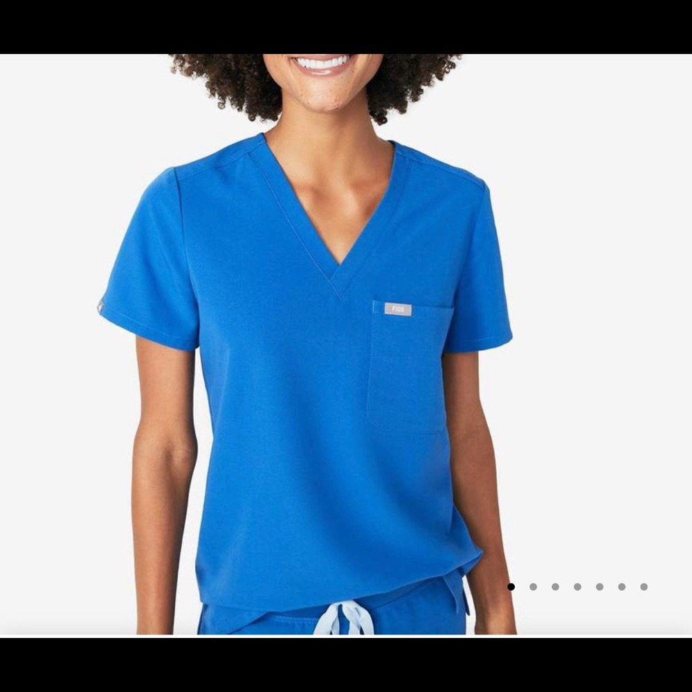 NWT Figs royal blue scrub top